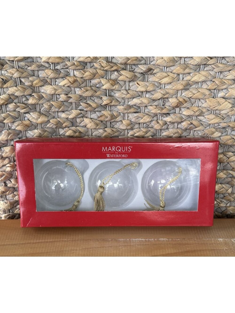 Marquis Waterford Crystal Christmas Celebrations Ornaments Balls in Box Set of 3